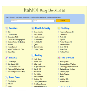 baby things list